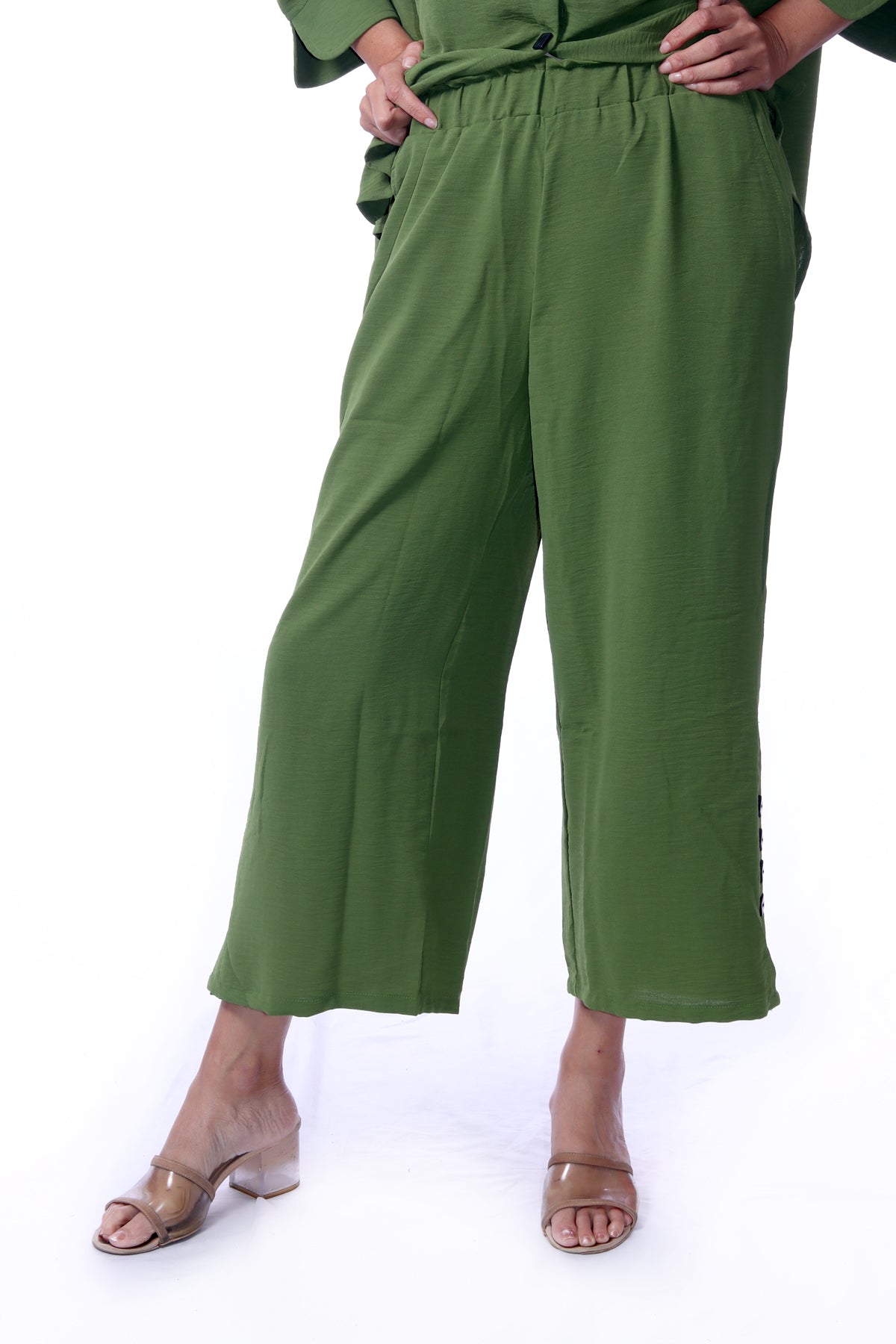 007- Creations 4 Button Pant- Olive