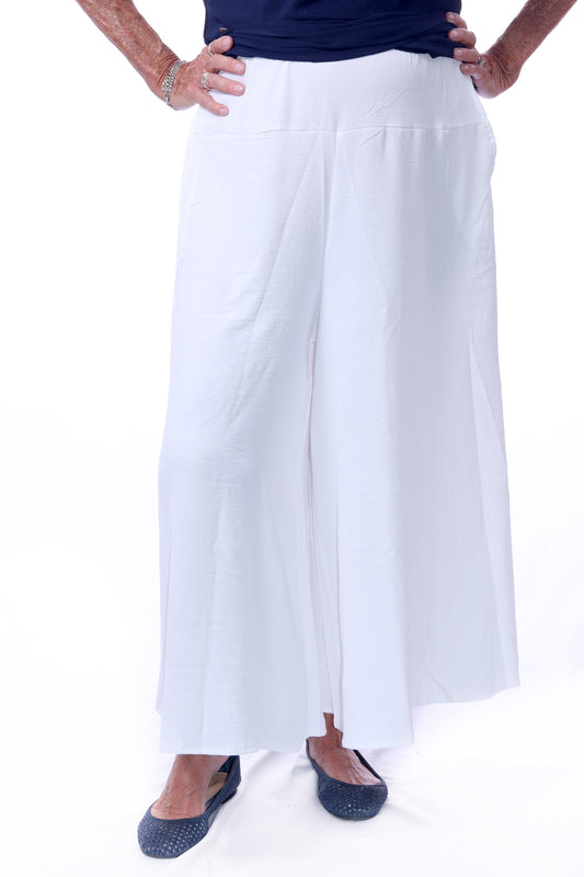 007- Creations  Wide Leg Palazzo Pants- White