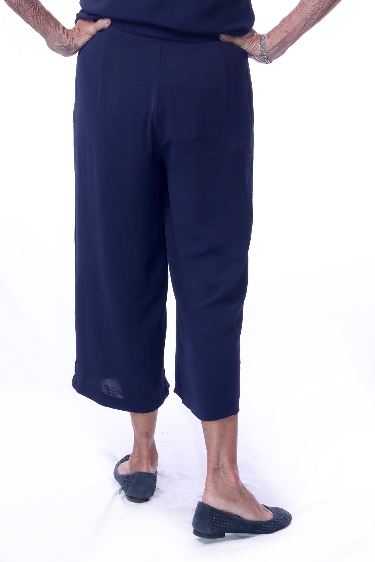 007- Creations 3 Button Detail Pants- Navy