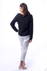 001- LuLu B White Pocketed Stretch Ankle Pant