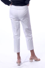 001- LuLu B White Pocketed Stretch Ankle Pant