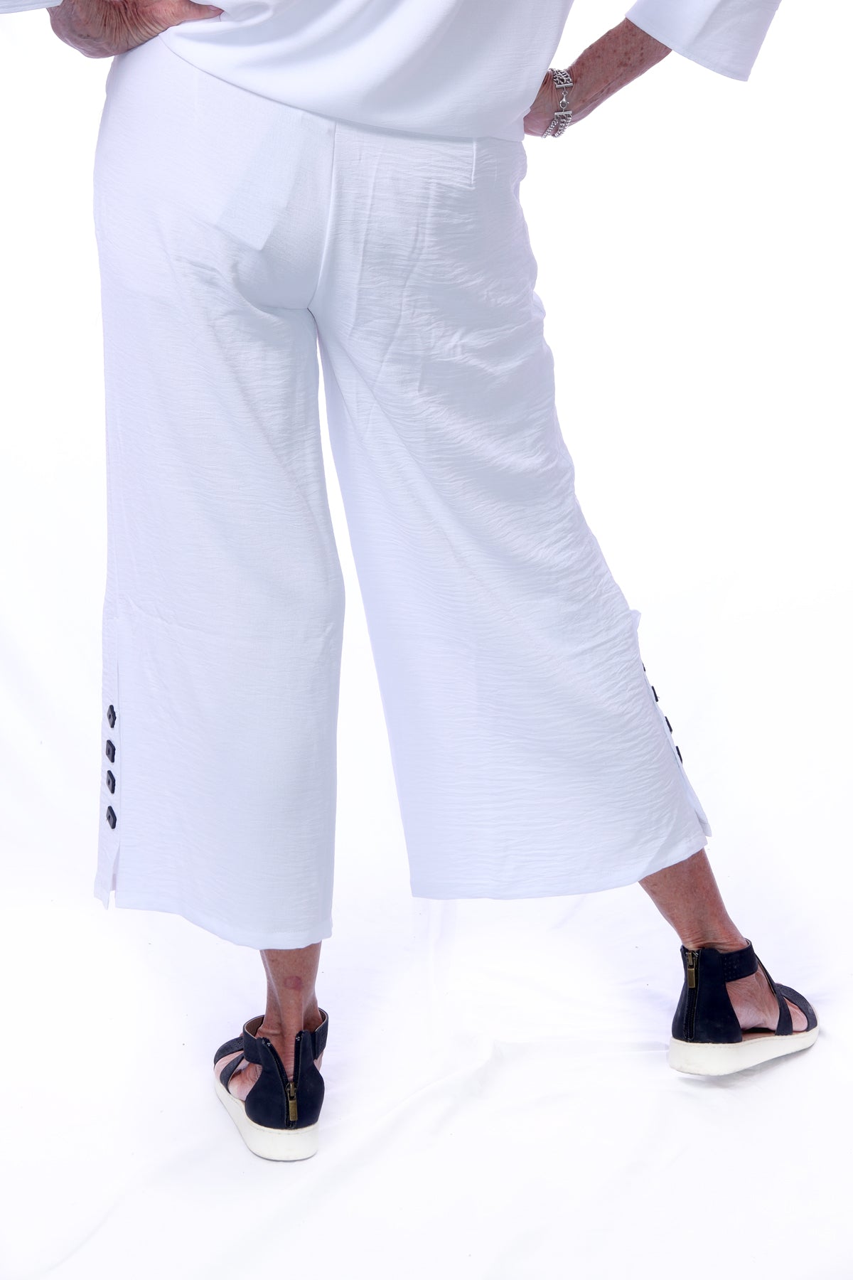 007- Creations 4 Button Pant- White