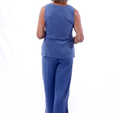 005- Arisa A Trading Denim Blue "V" Neck Tank Pant Set