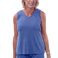 005- Arisa A Trading Denim Blue "V" Neck Tank Pant Set