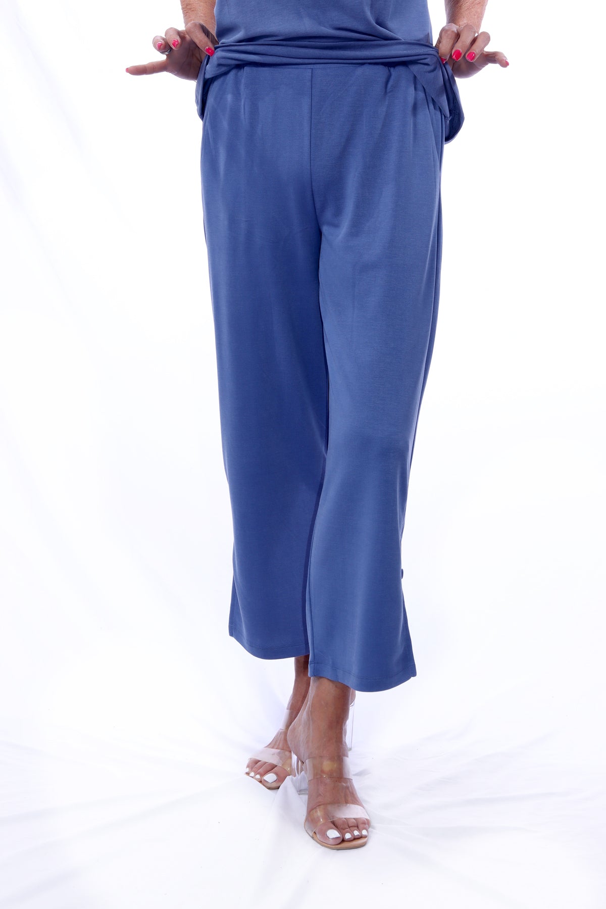 005- Arisa A Trading Denim Blue "V" Neck Tank Pant Set