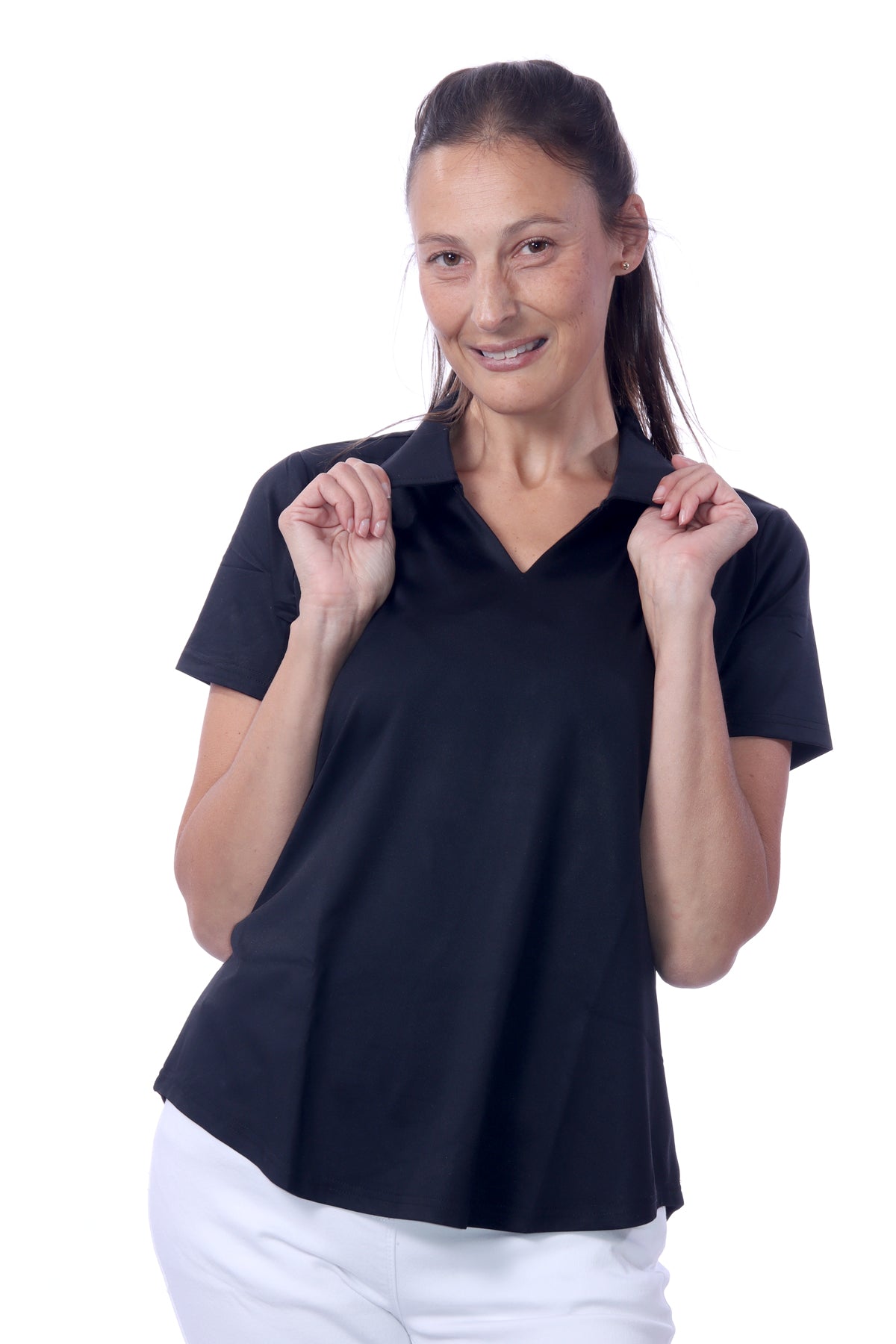 001- LuLu B Black Golf Top