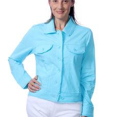 041- Tango Mango Light Turquoise Linen Jacket