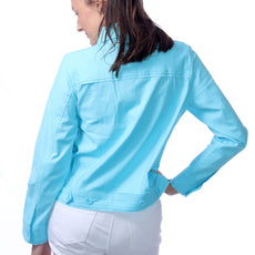 041- Tango Mango Light Turquoise Linen Jacket
