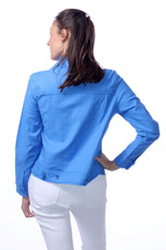 041- Tango Mango Periwinkle Linen Jacket