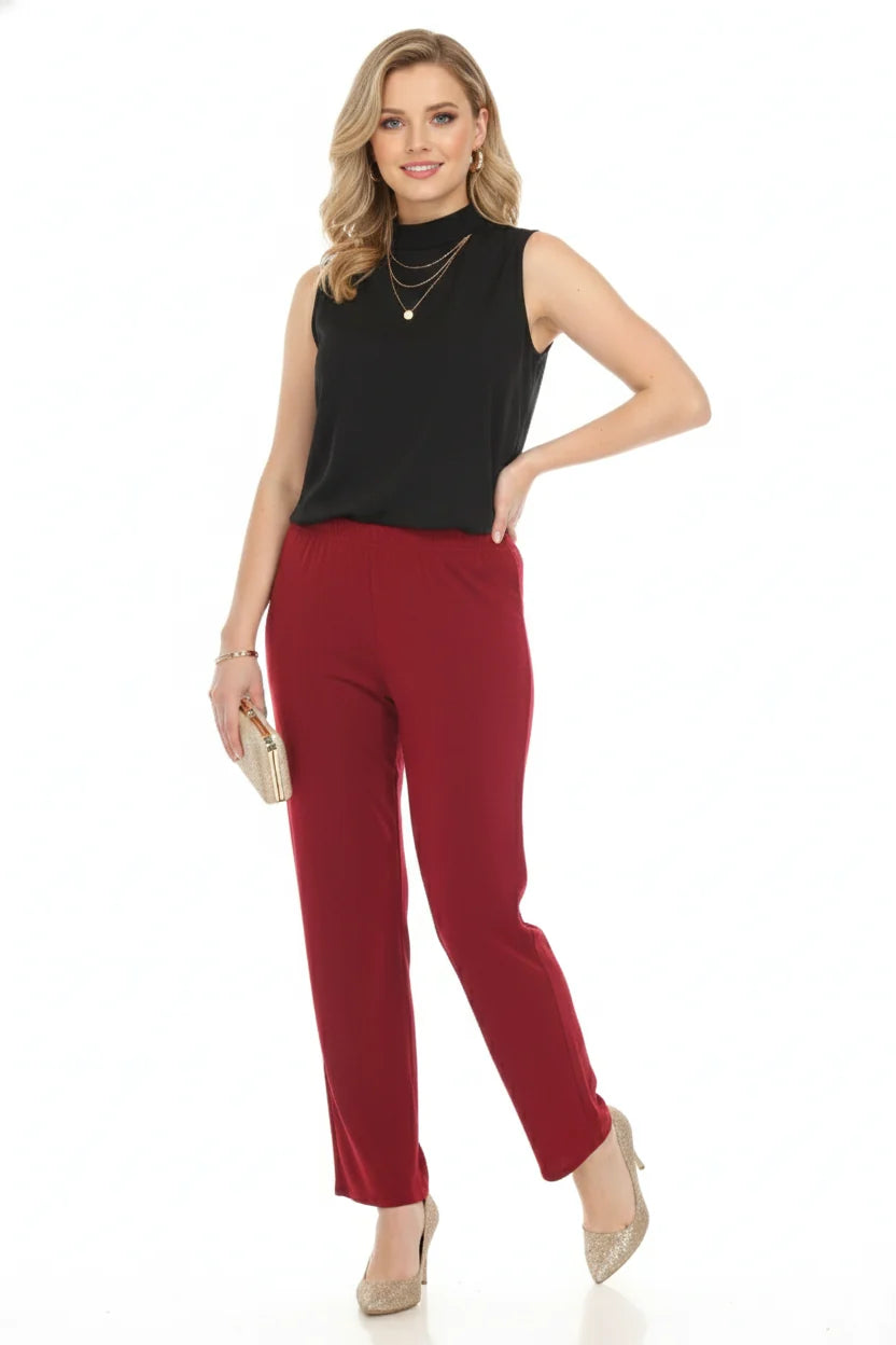 000- Atu Pull On Slinky Pant- Burgundy