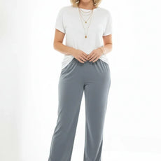 000- ATU Slinky Straight Leg Pants - Grey