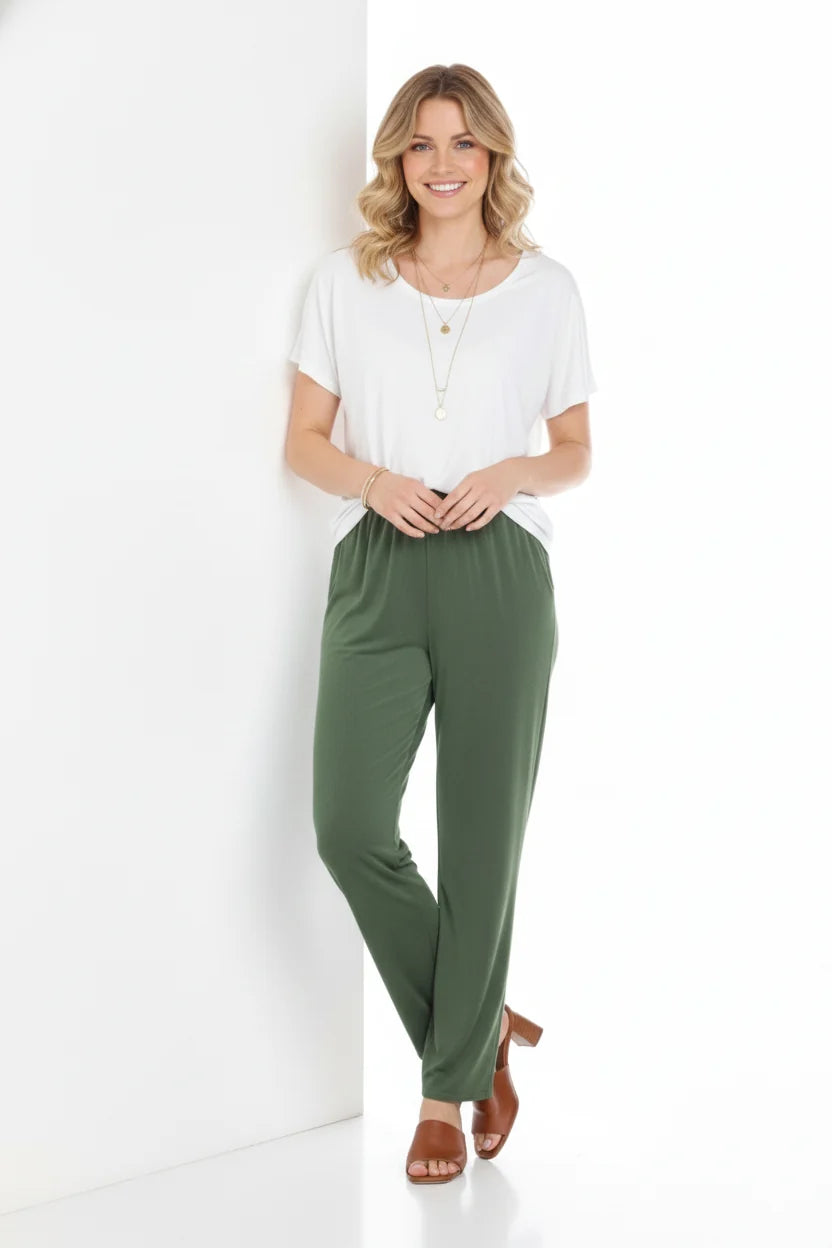000- Atu Pull On Slinky Pant- Olive