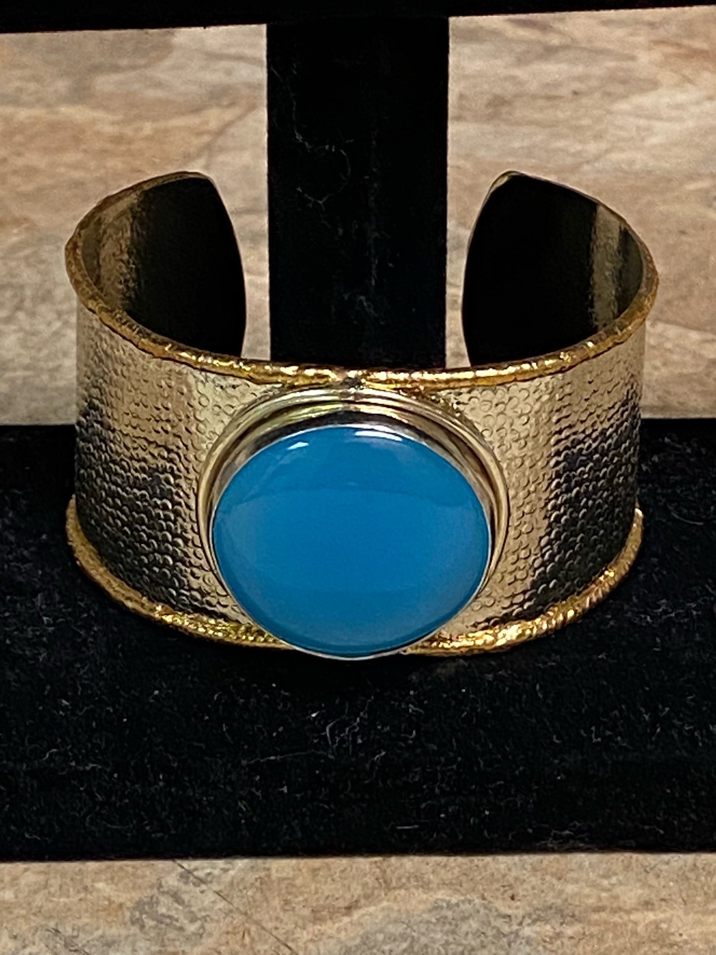 B22- Faux Blue Chalcedony Cuff