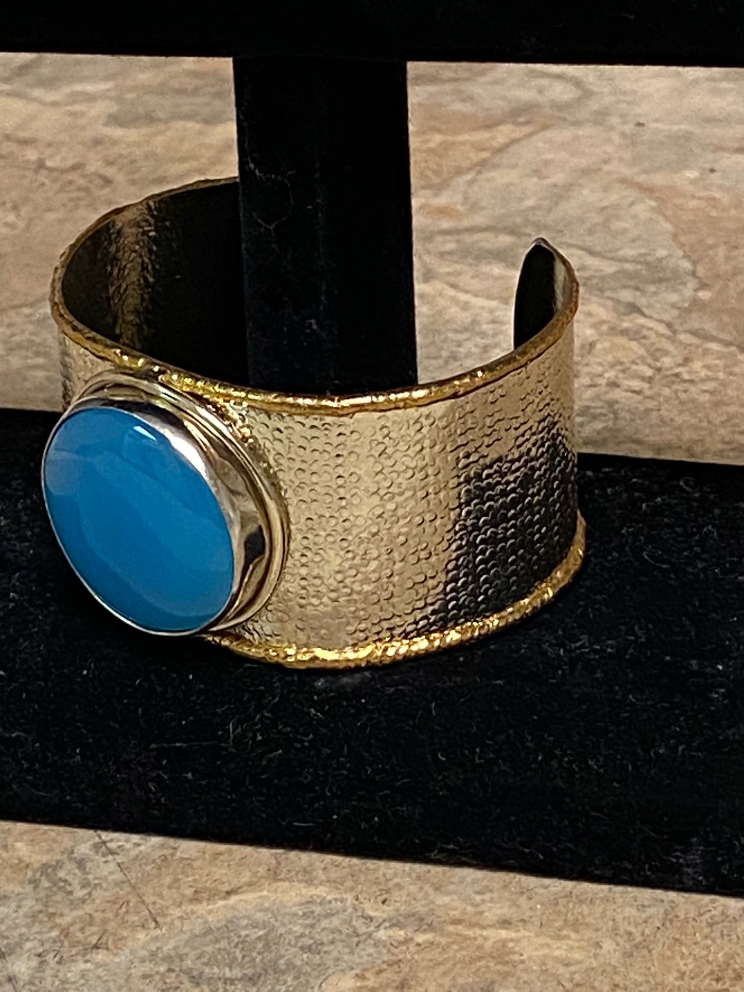 B22- Faux Blue Chalcedony Cuff