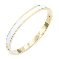 B-106  Black Enamel with Gold Bangle Bracelet