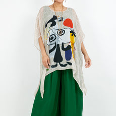 034- Sterling Styles Beige Joan Miro Inspired Poncho