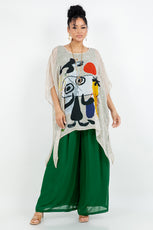 034- Sterling Styles Beige Joan Miro Inspired Poncho