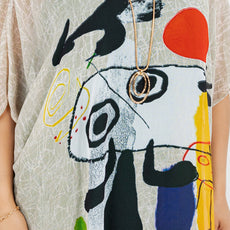 034- Sterling Styles Beige Joan Miro Inspired Poncho