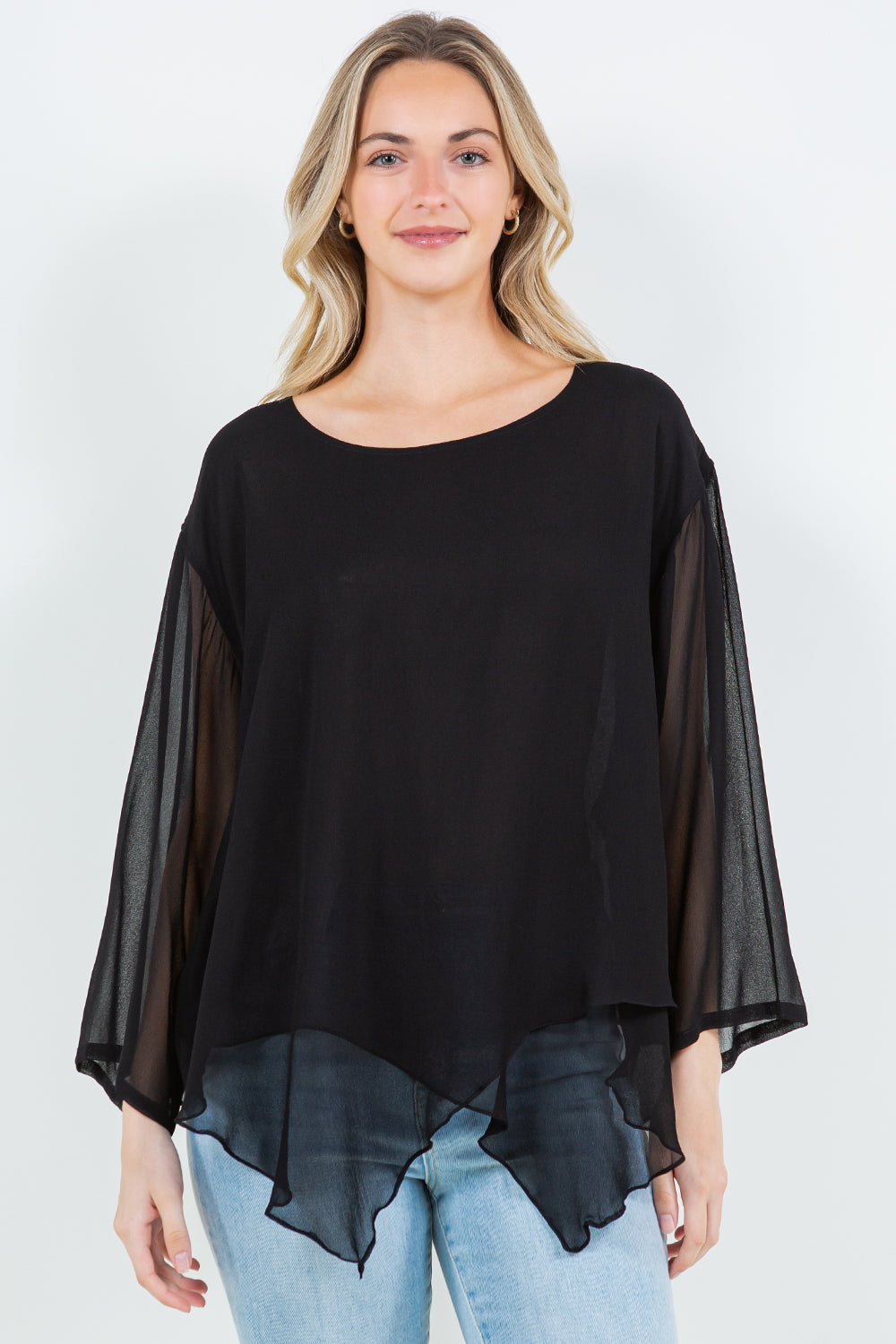 034- Sterling Styles Black Layered Top