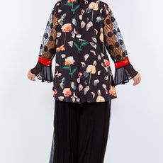 034- Sterling Styles Black and Red Night Bird Kimono