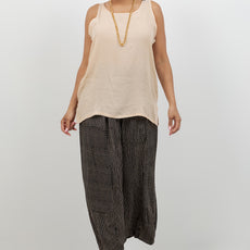 034- Sterling Styles Black and Beige Stripe Boho Pant