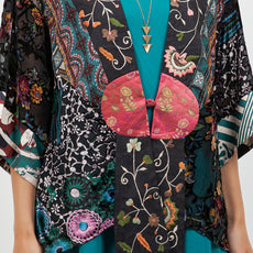 034- Sterling Styles Black and Floral Embroidered Jacket