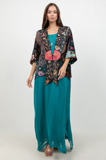 034- Sterling Styles Black and Floral Embroidered Jacket