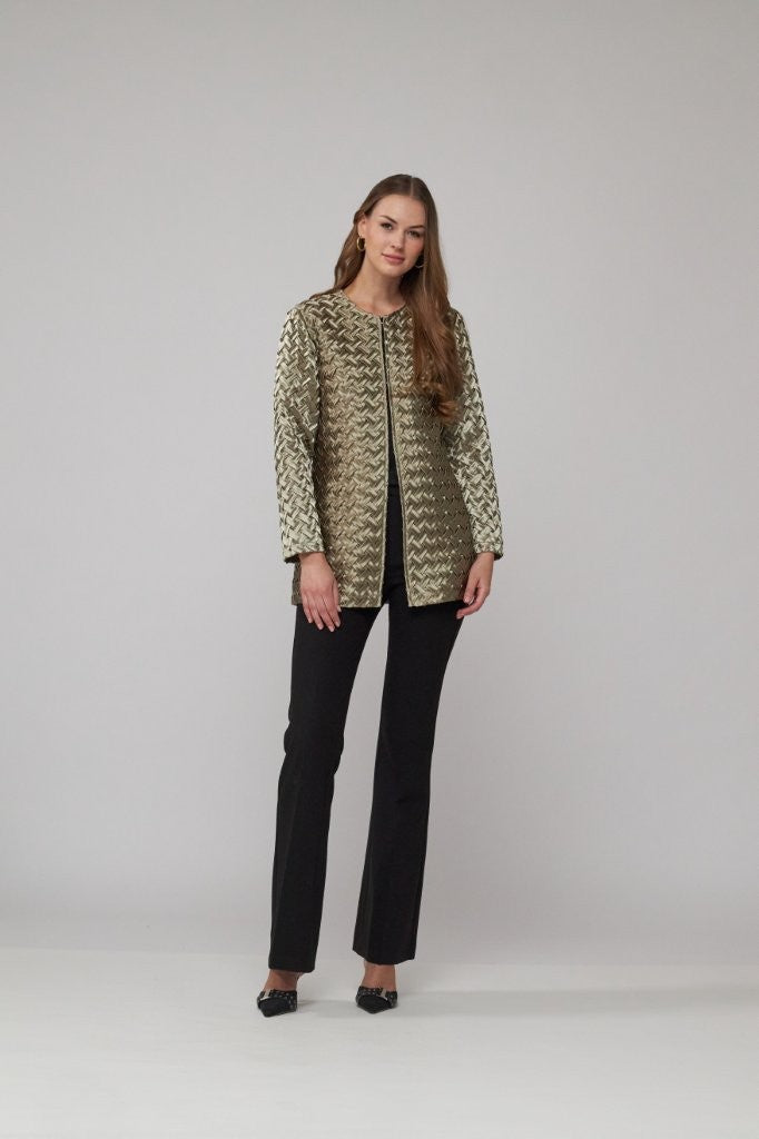 027- Weavz Gold Woven Ribbon Jacket