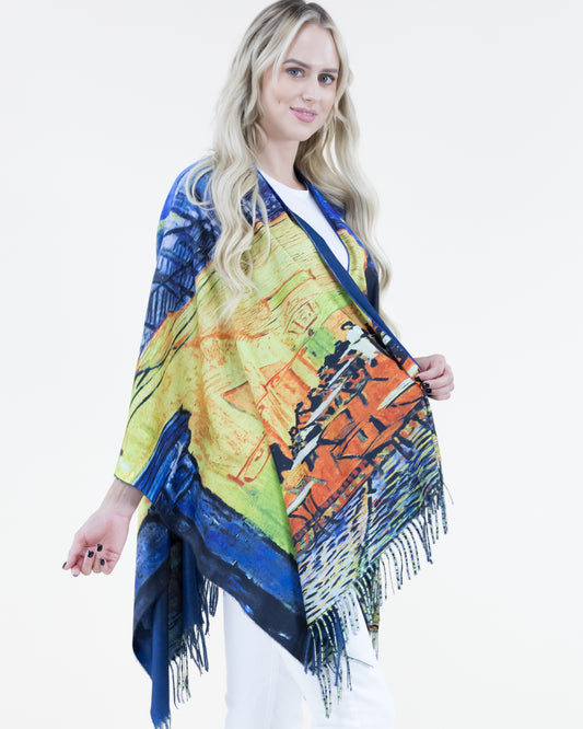 038- Very Moda Cafe on the Terrace Ruana Wrap Kimono