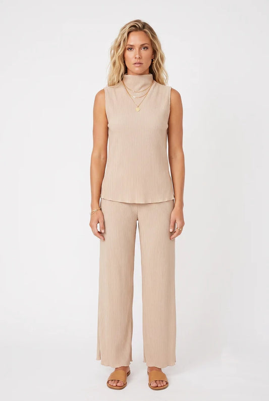 000- Atu Crinkle Pant- Taupe