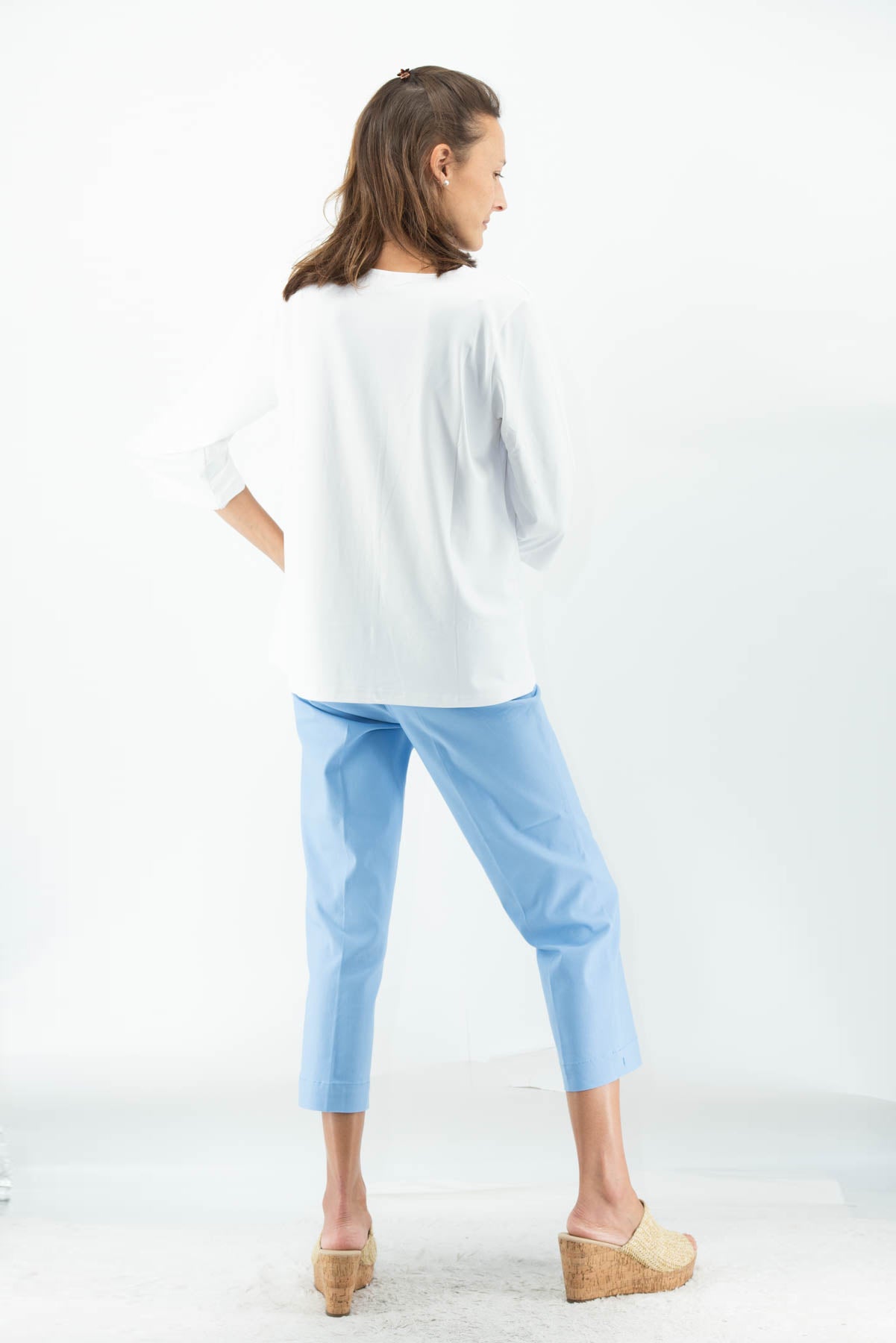 001- LuLu B Periwinkle Stretch Ankle Pant