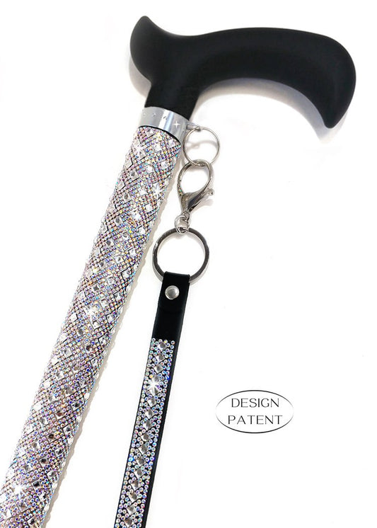 047-Jacqueline Kent Crystal Cane-AB Crystal