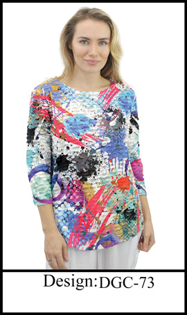 045- Katharina Marie Waffle Multi Color Top