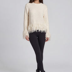 060- Adore Ivory Fringed Sweater