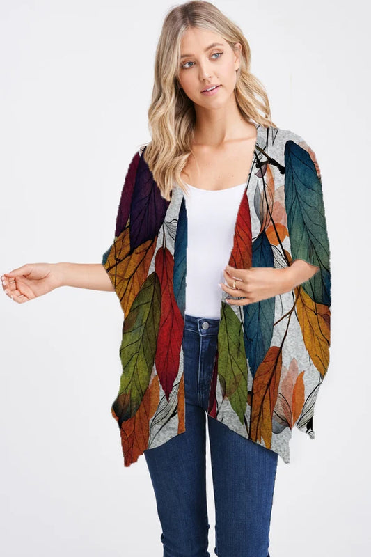 025- ET Lois Multi Color Leaves Wrap
