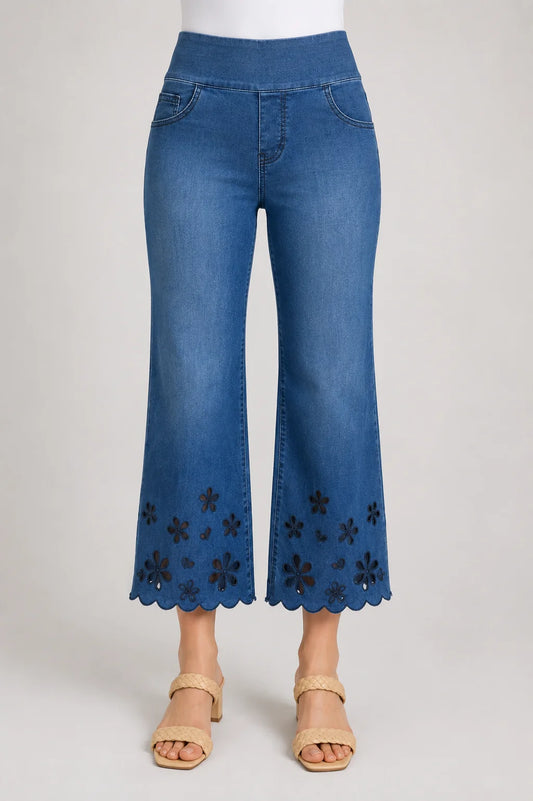 011- Ethyl Flower Cut Out Ankle Pant