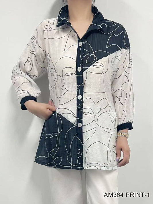 007- Creation Black and White Faces Jacket