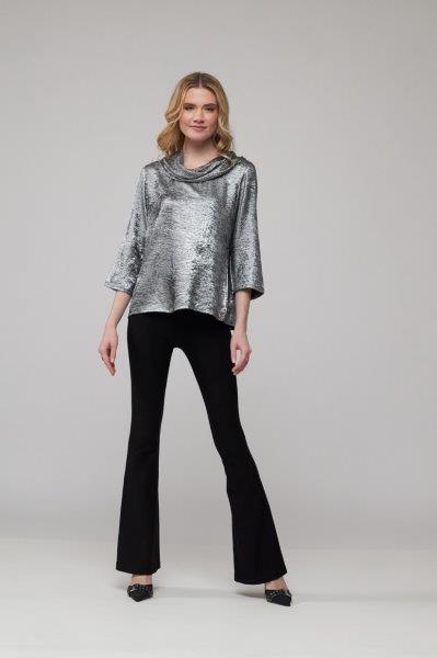 027- Weavz Silver Lame Cowl Neck Top