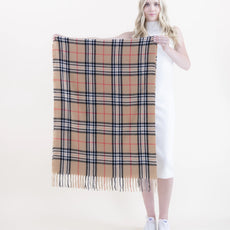 038- Very Moda Camel Plaid Designer Look Scarf