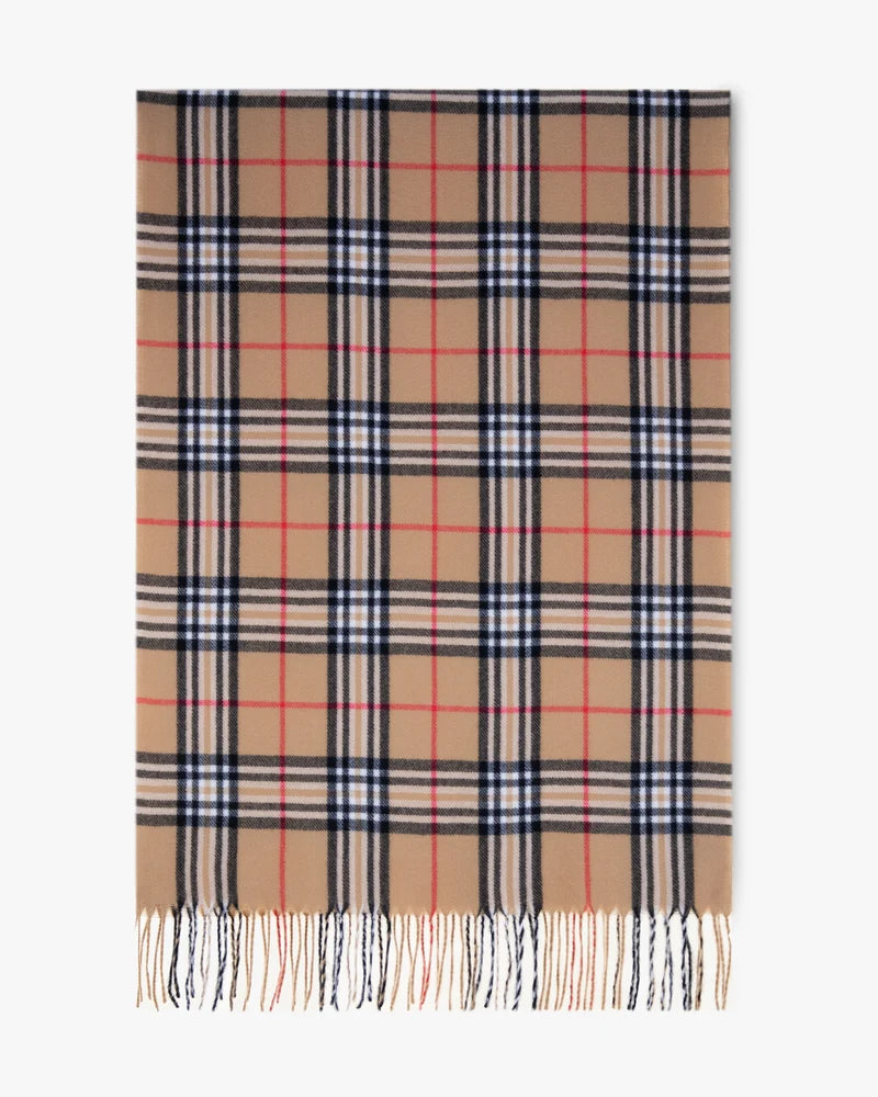 038- Very Moda Camel Plaid Designer Look Scarf