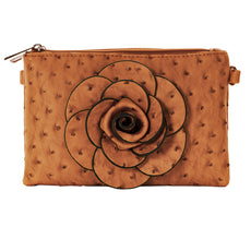 22 Tote Flower Rosette Ostrich Purse