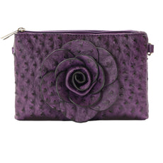 22 Tote Flower Rosette Ostrich Purse