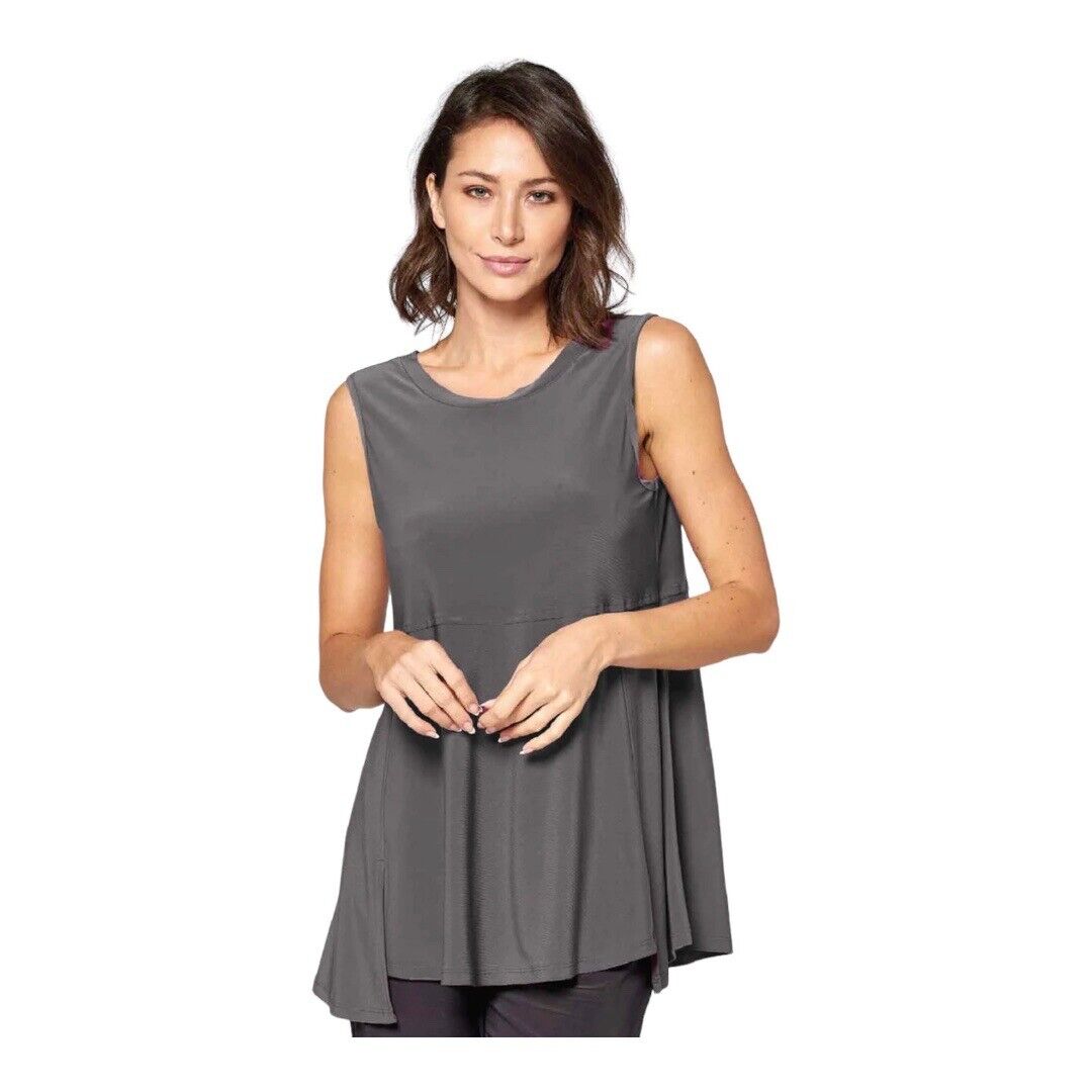 026- Focus By JJ Grey Back To Front Sleeveless Top