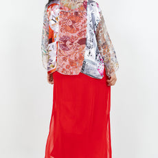 034- Sterling Styles Gray and Beige Chinese Kimono