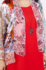 034- Sterling Styles Gray and Beige Chinese Kimono