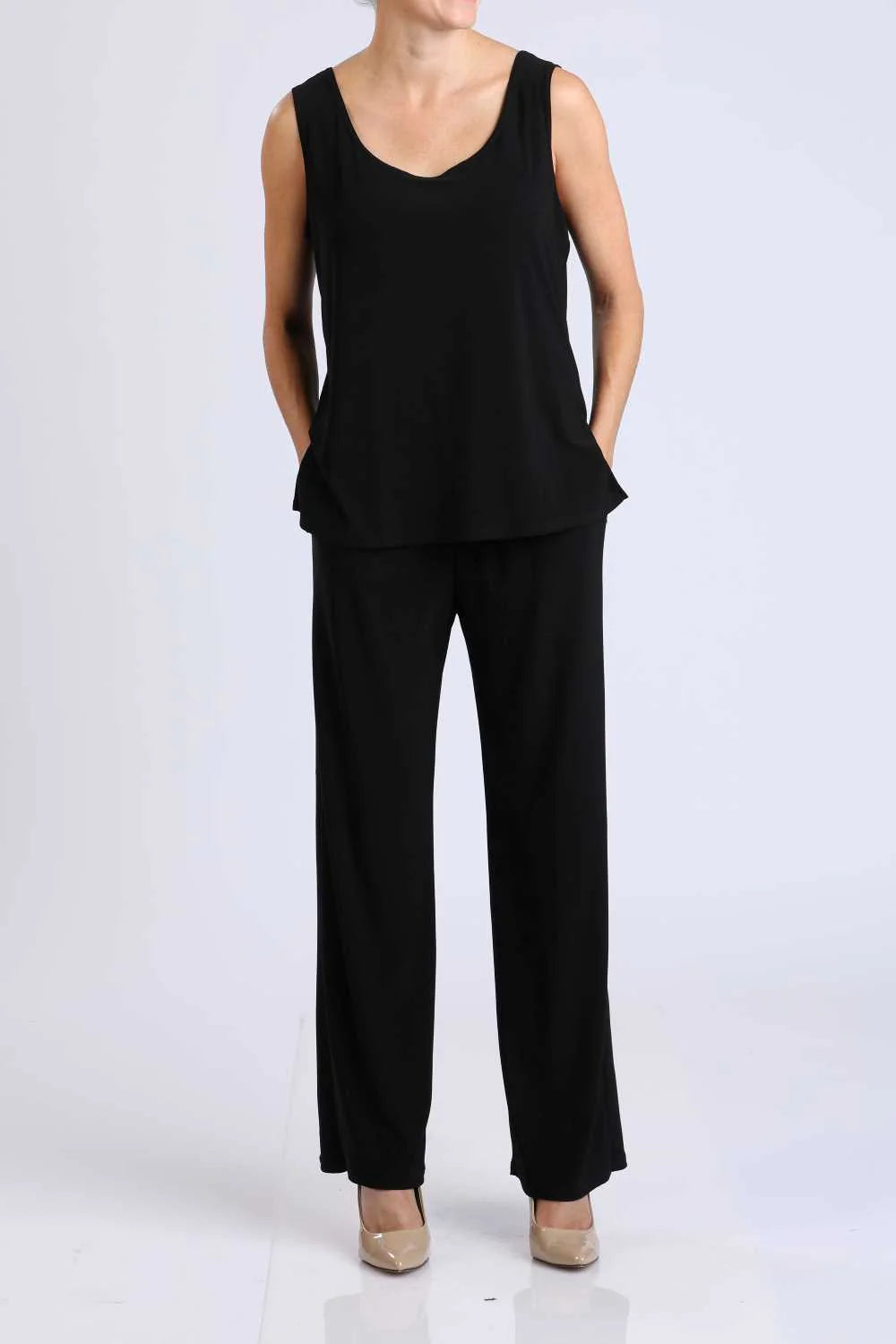 053- IC Collection Black 2 Pc. Pant Set