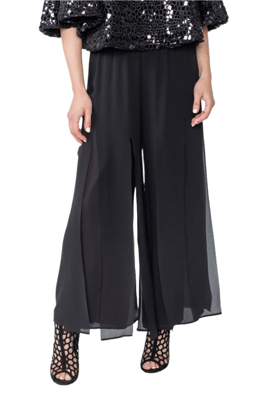 053- IC Collection Black Overlay Pants