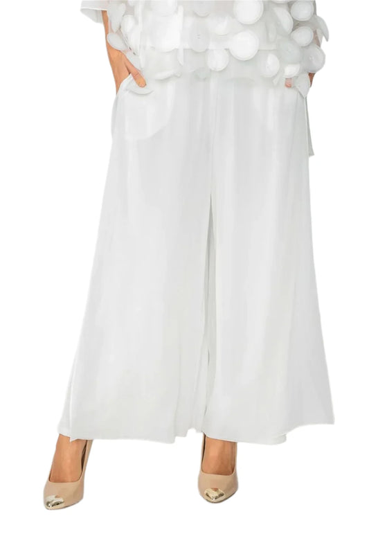 053- IC Collection White Layered Pant