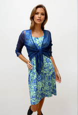 041- Tango Mango Mint and Blue Fern Dress