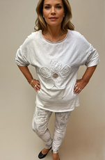 063- Bella Amore White Lace Flower Top